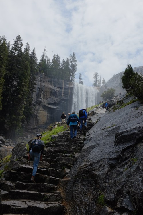 The mist trail in Yosemite national park